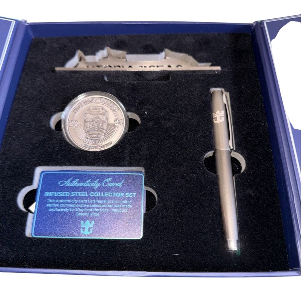 Royal Caribbean Utopia Seas 2024 Inaugural Steel Collector Set Limited Edition - Picture 9 of 12